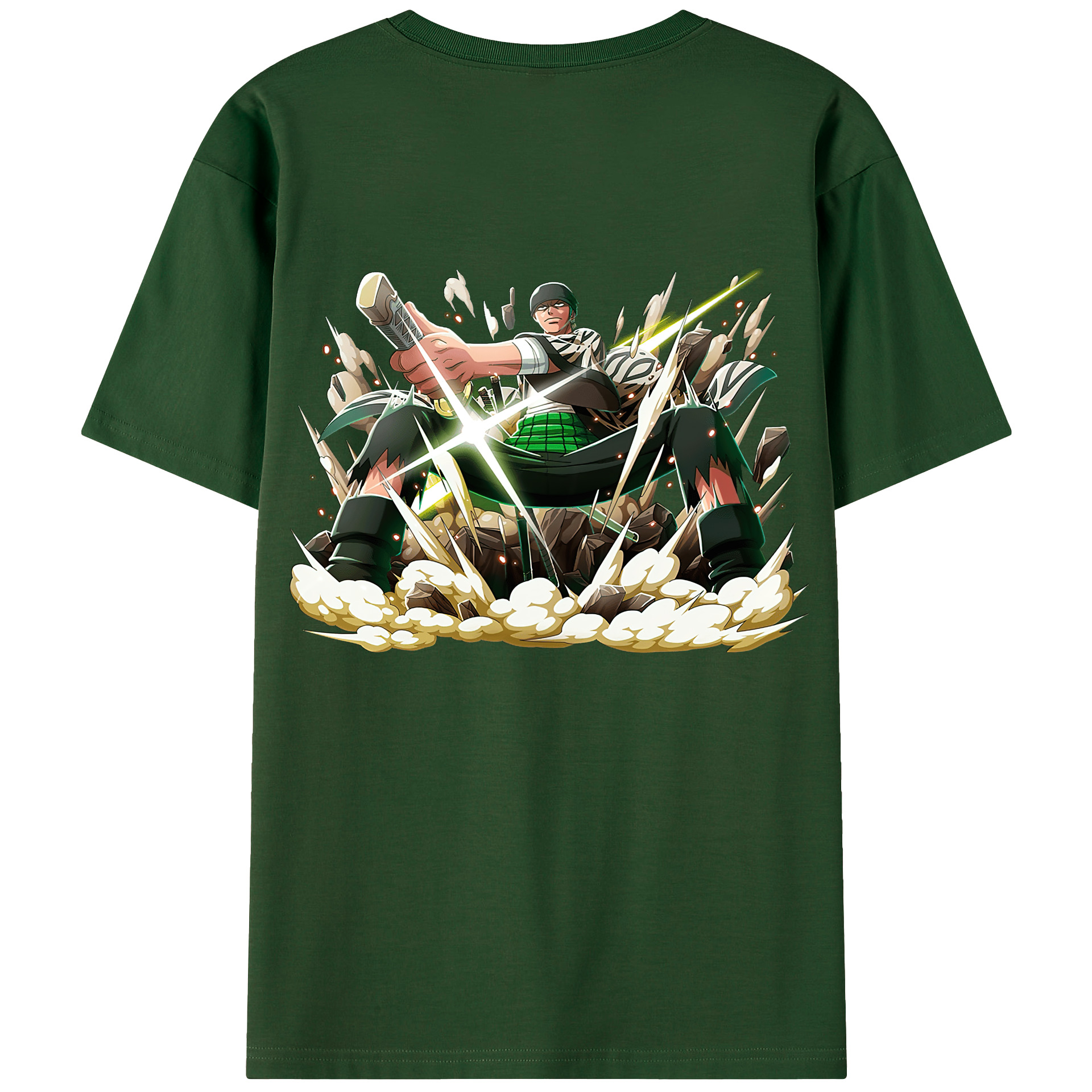 ワンピース ロロノア・ゾロ ONE PIECE Roronoa Zoro 綿100％半袖Tシャツ（背面プリント）